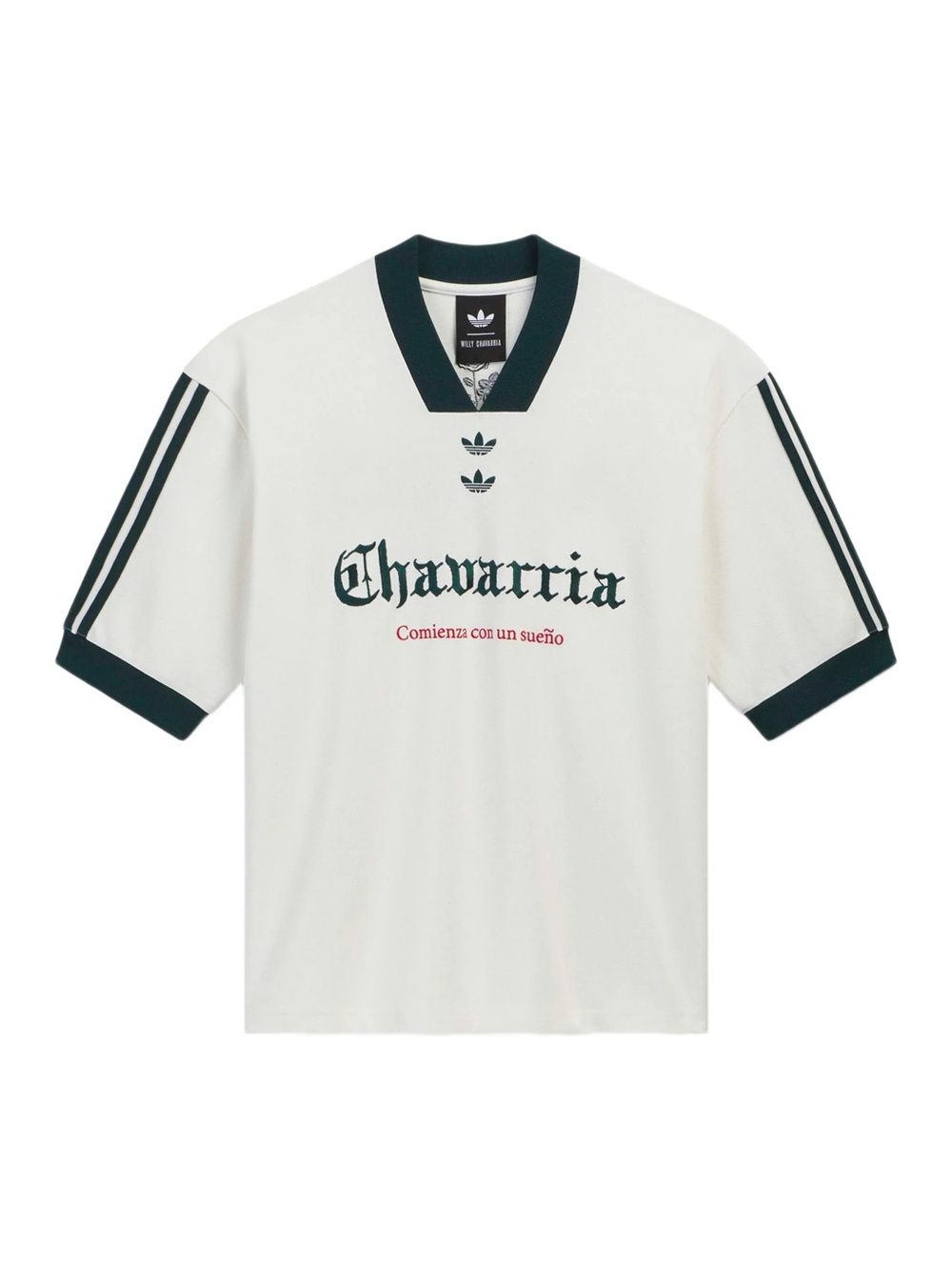 adidas White & Dark Green Chavarria Graphic Soccer Tee